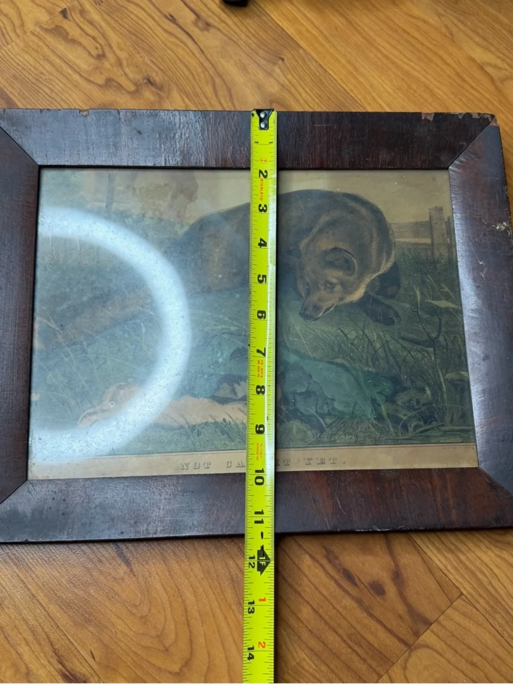 Edwin Landseer Not Caught Yet Framed Wooden Animal Lodge Hunting‎ Rustic Vintage